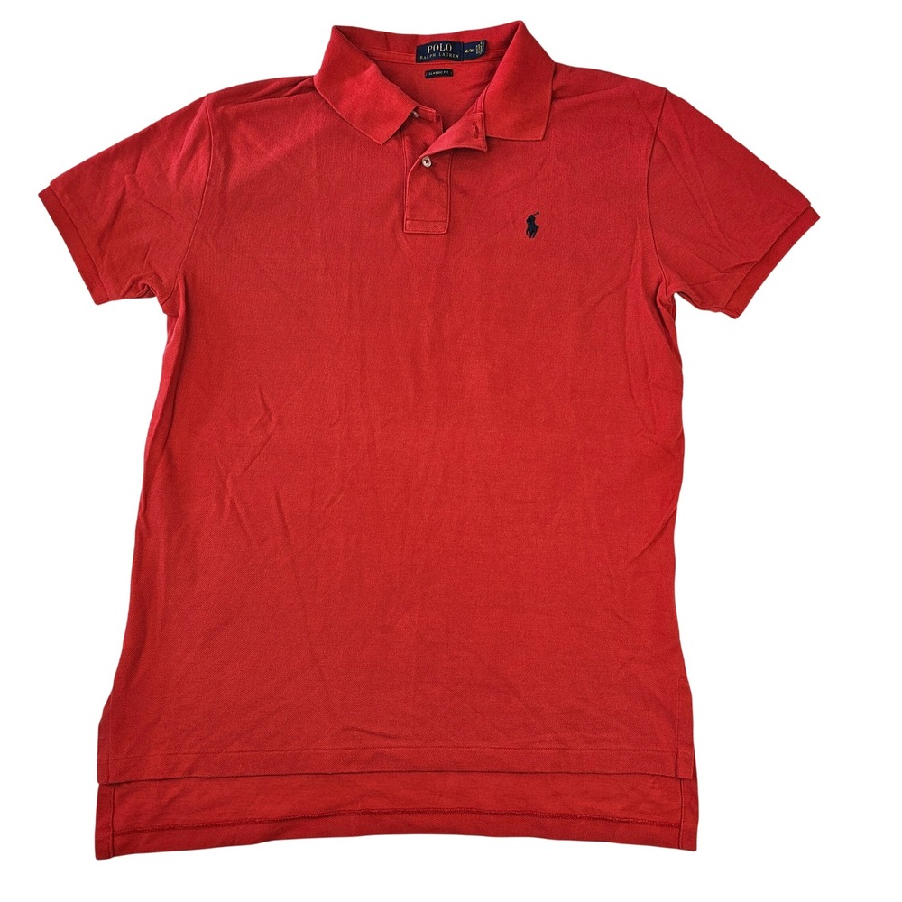 Polo Ralph Lauren Men's Classic Fit Red Short Sleeve Pique Polo Shirt Medium